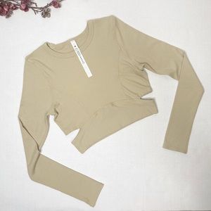 Lululemon trench LA rib cut out long sleeve top